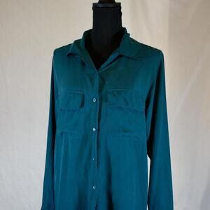 Carlie's Court 100% Silk Long Sleeve Blouse